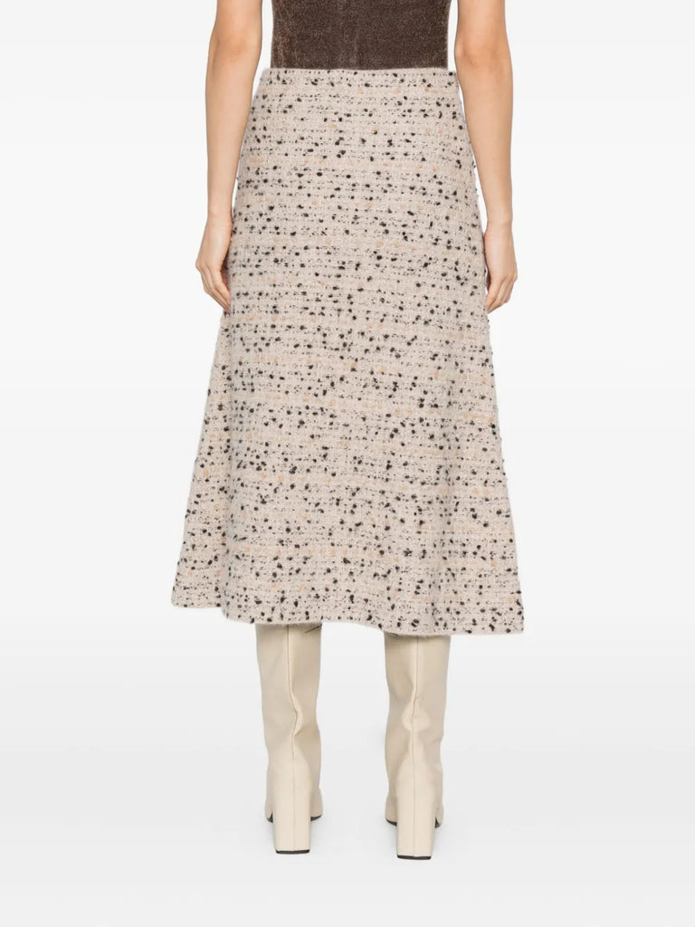 tweed midi skirt