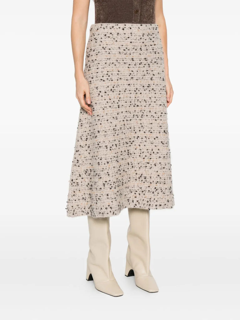 tweed midi skirt