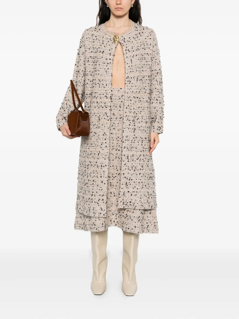 tweed midi skirt