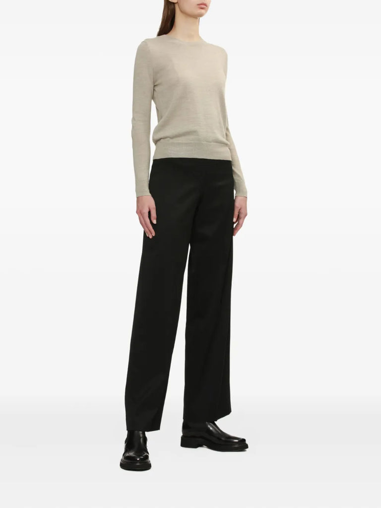 elbow-patch crew-neck sweater
