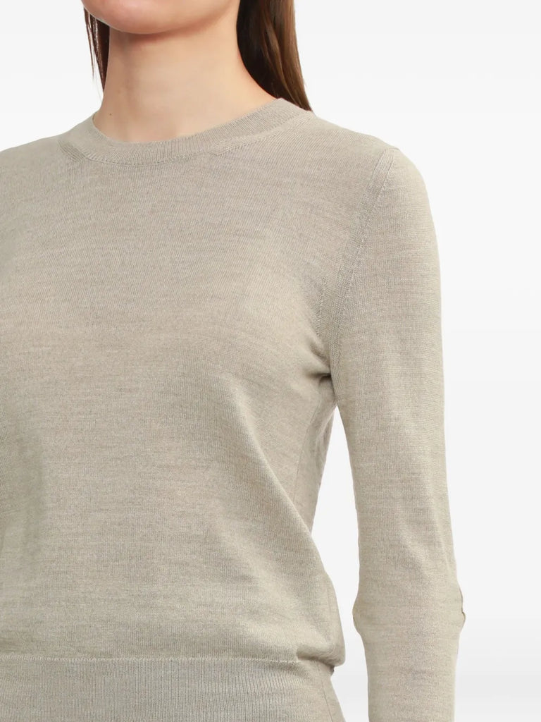 elbow-patch crew-neck sweater
