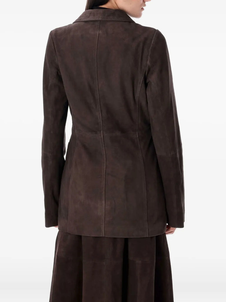 suede single-breasted blazer