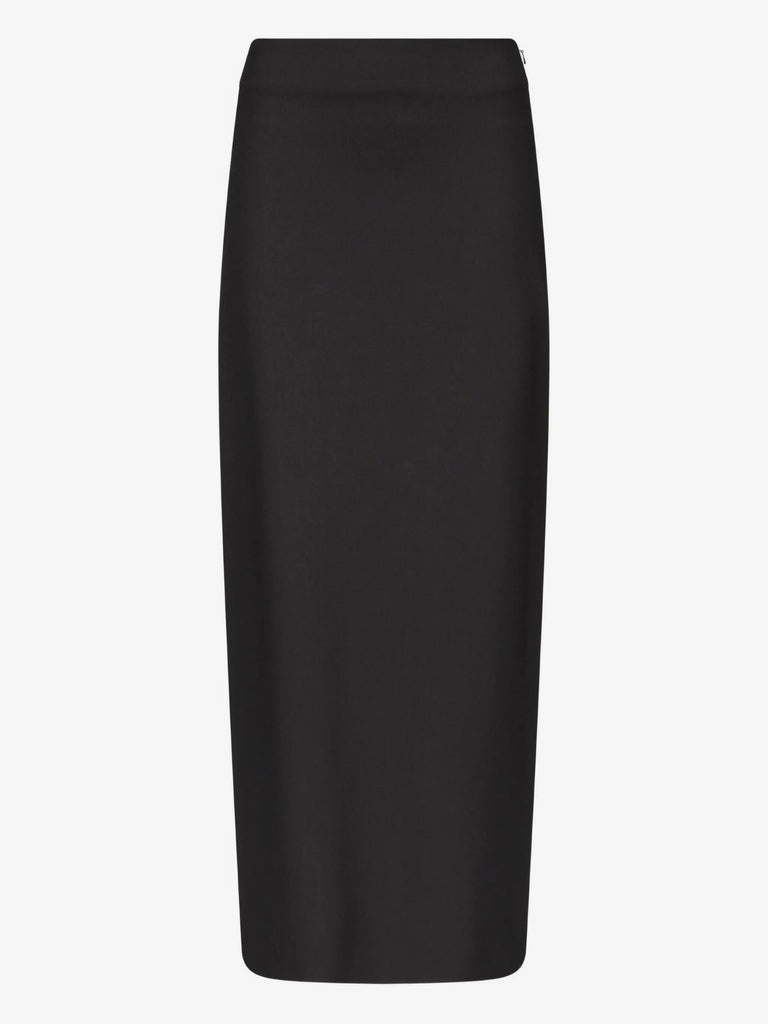 Samos back-vent long straight skirt