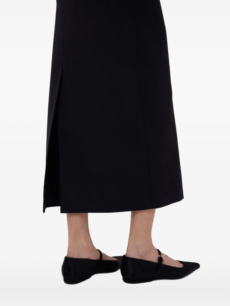 Samos back-vent long straight skirt