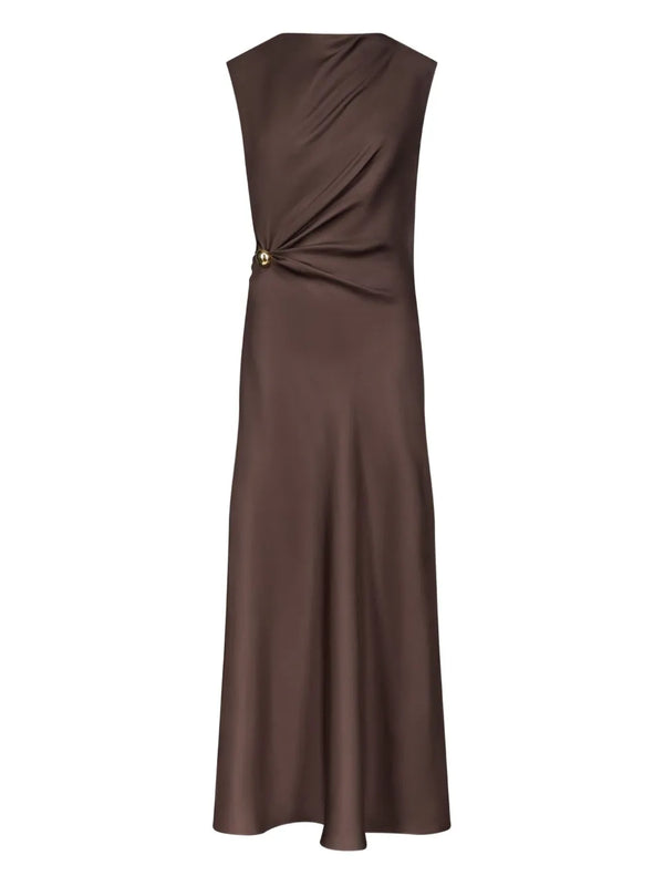 Roan draped metal-ornament midi dress