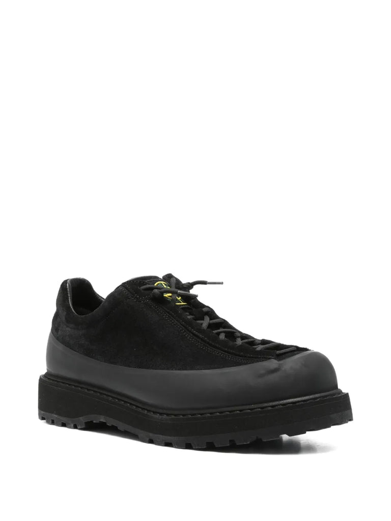 lace-up suede trainers