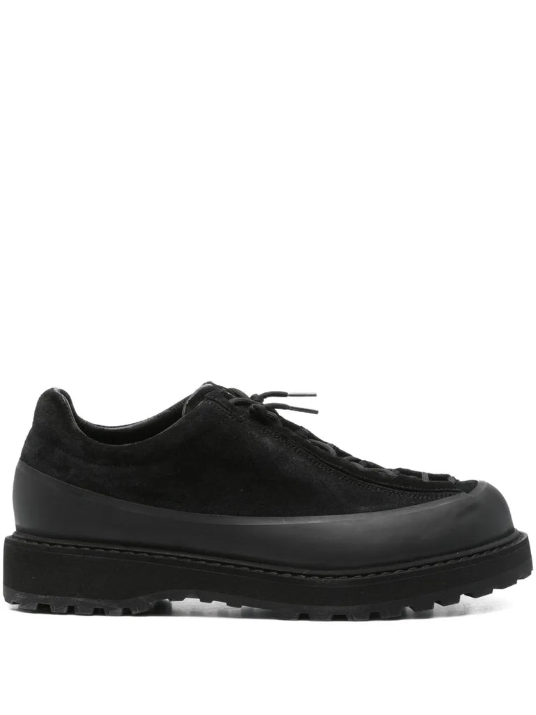lace-up suede trainers