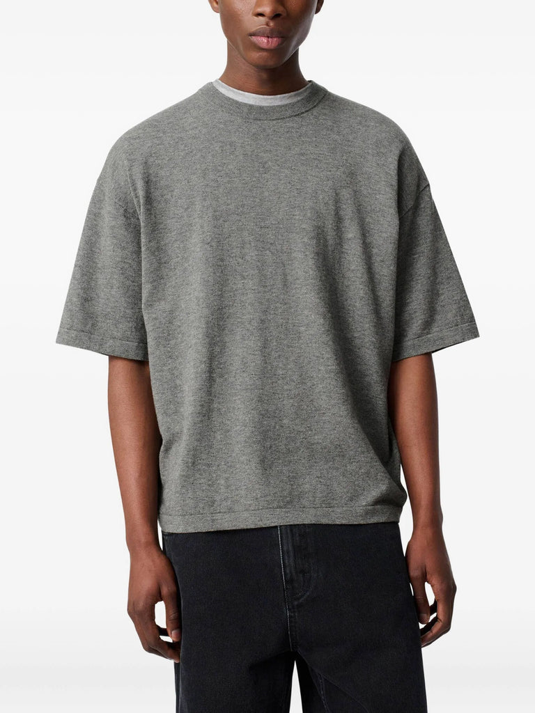 Distort knitted back-logo T-shirt