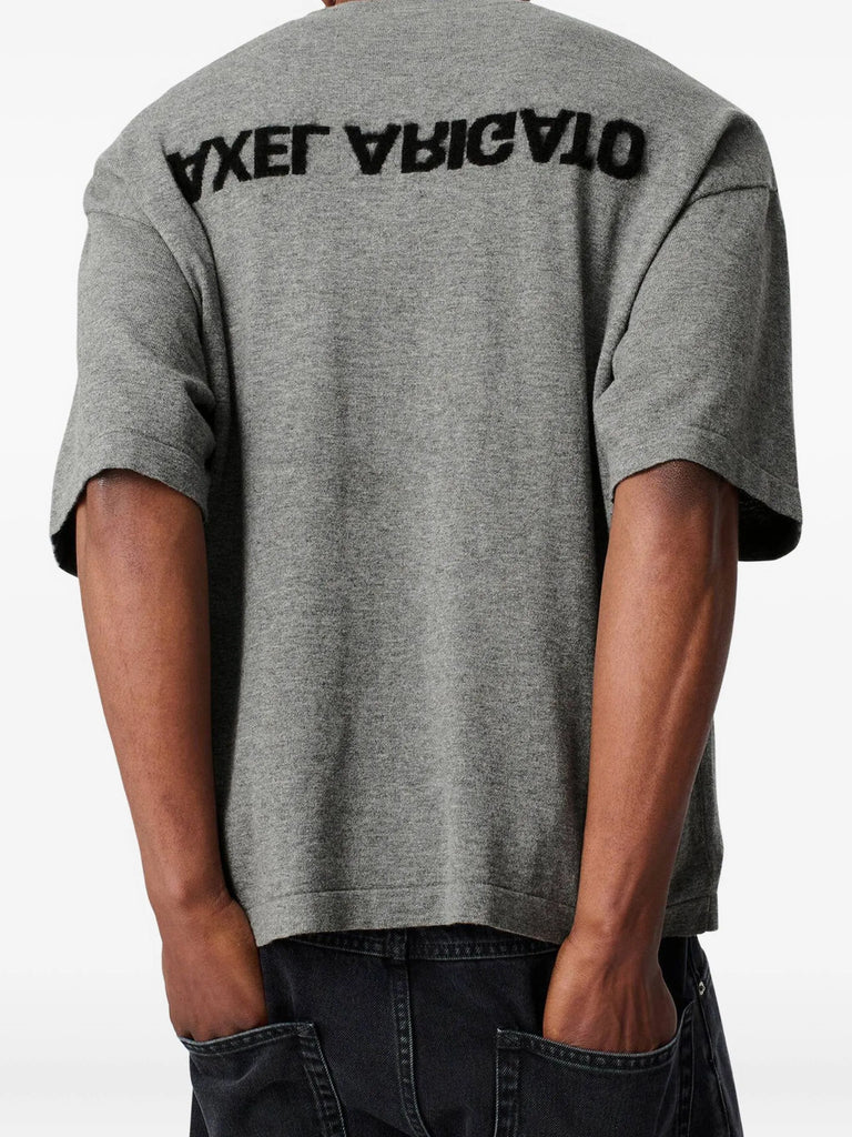 Distort knitted back-logo T-shirt