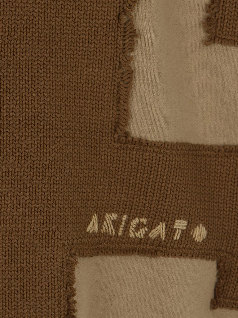 Pixel A knitted-patchwork sweater
