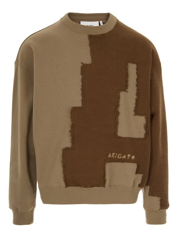 Pixel A knitted-patchwork sweater