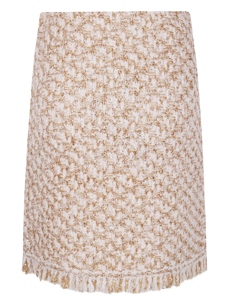 tweed fringed mini skirt