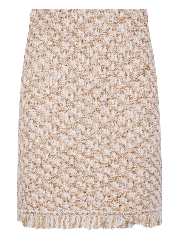 tweed fringed mini skirt