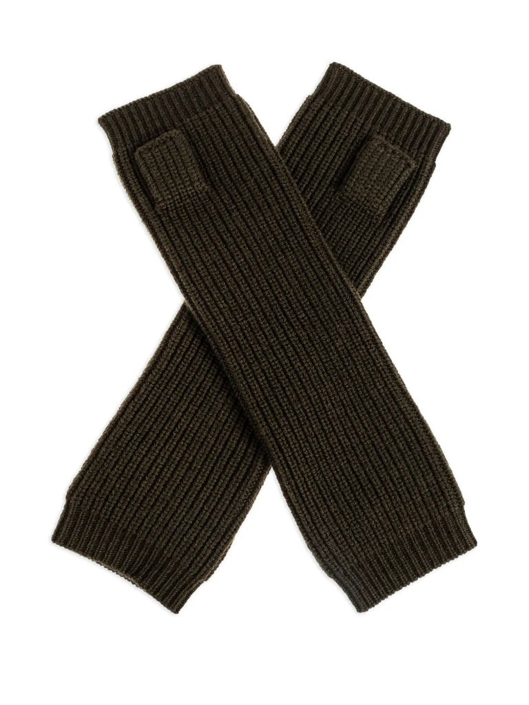 ribbed logo-patch gloves