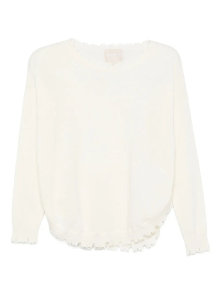 ruffled cashmere top