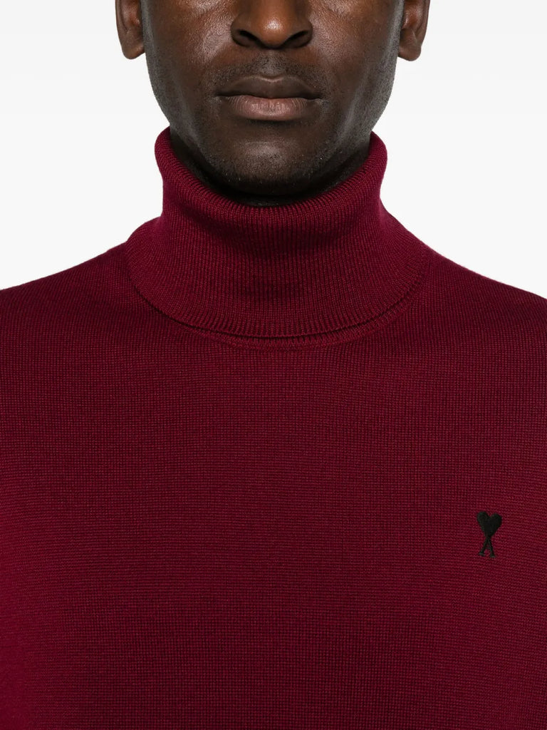 roll-neck embroidered sweater