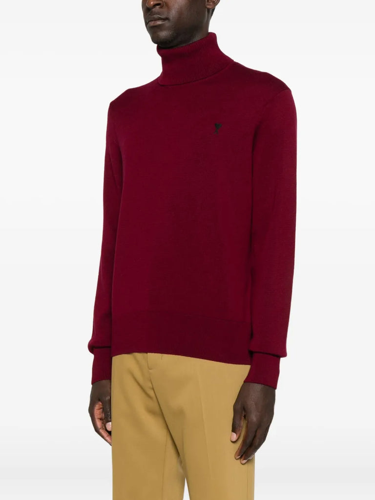 roll-neck embroidered sweater