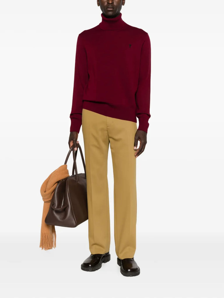 roll-neck embroidered sweater
