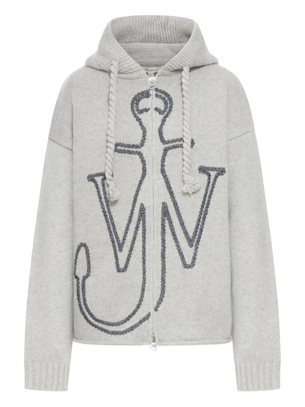 wool anchor-embroidery hoodie