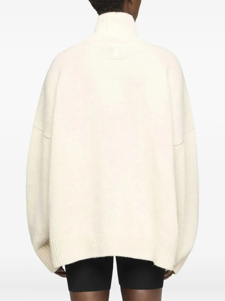 panelled high-neck sweater
