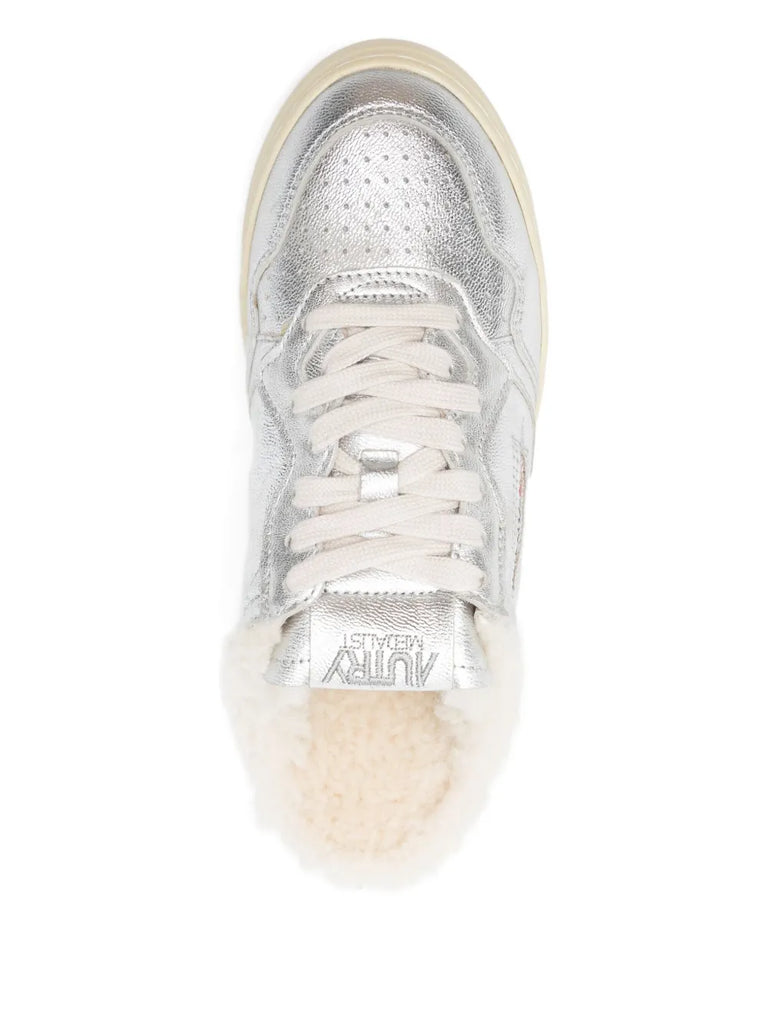 Medalist metallic leather sneakers