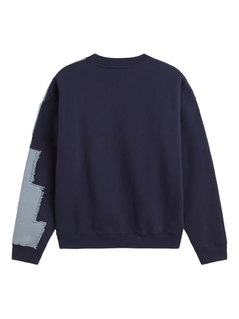 panelled frayed sweatshirt