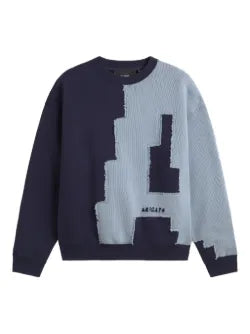 panelled frayed sweatshirt