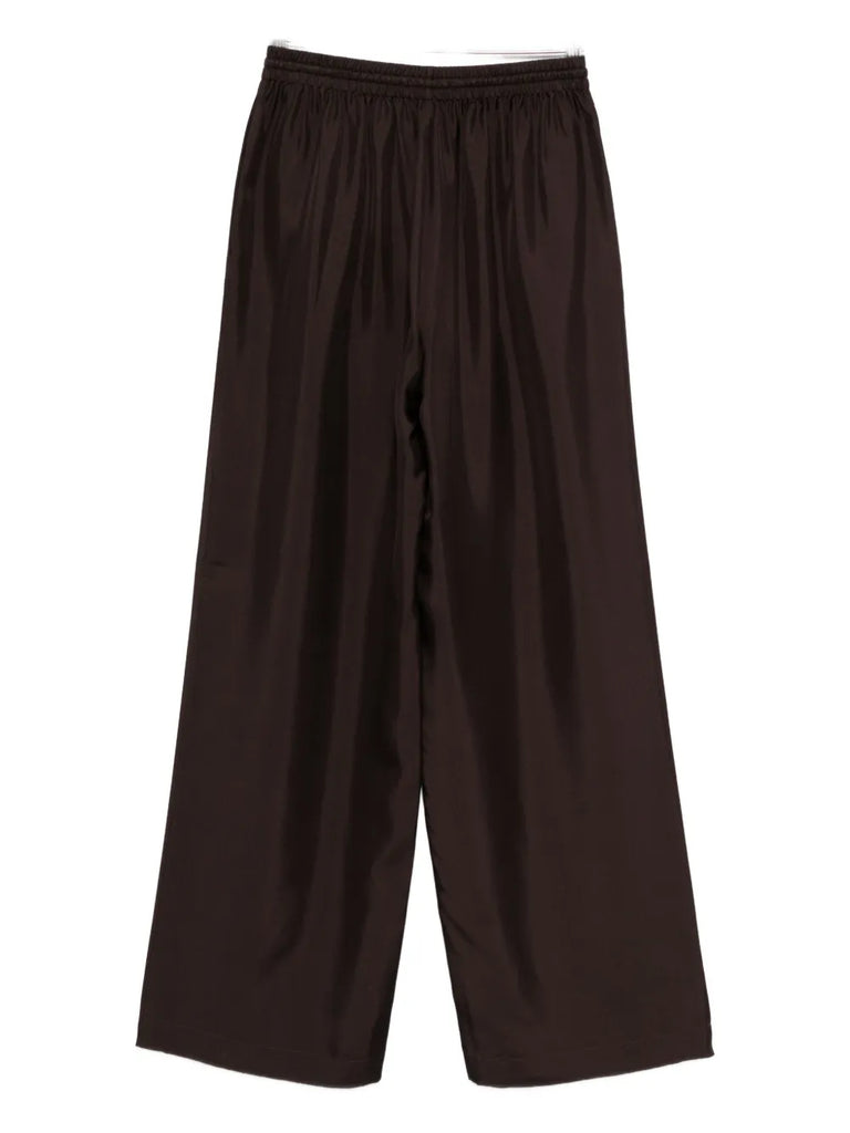 drawstring-waist silk trousers