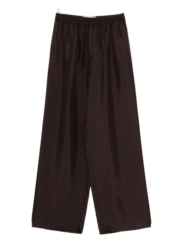 drawstring-waist silk trousers