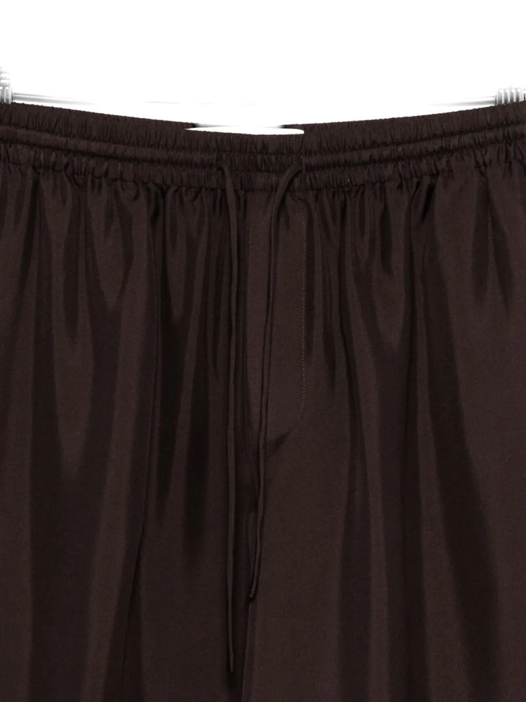 drawstring-waist silk trousers