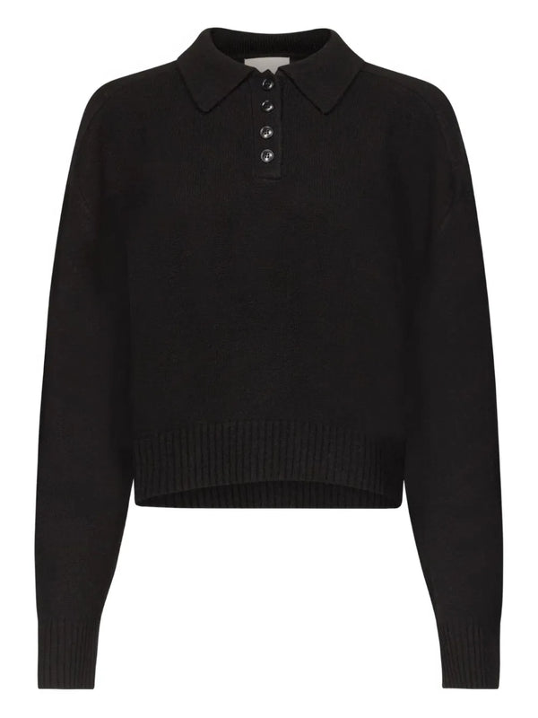 polo-neck ribbed sweater