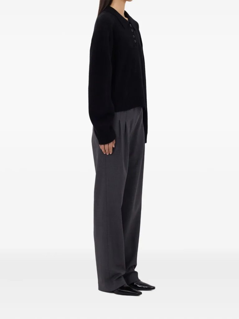 polo-neck ribbed sweater