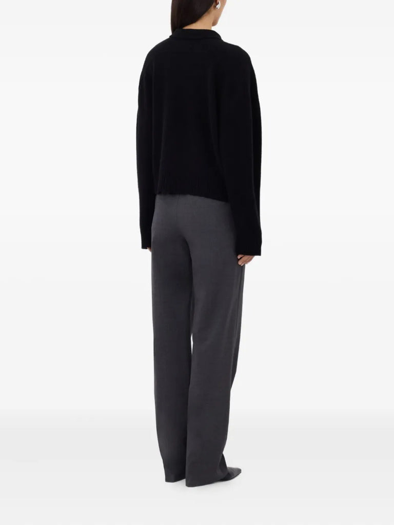 polo-neck ribbed sweater