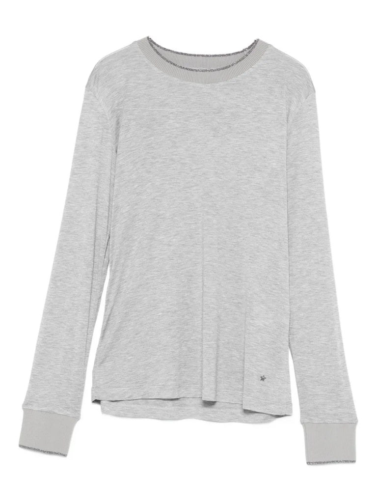 glitter-neck long-sleeve T-shirt