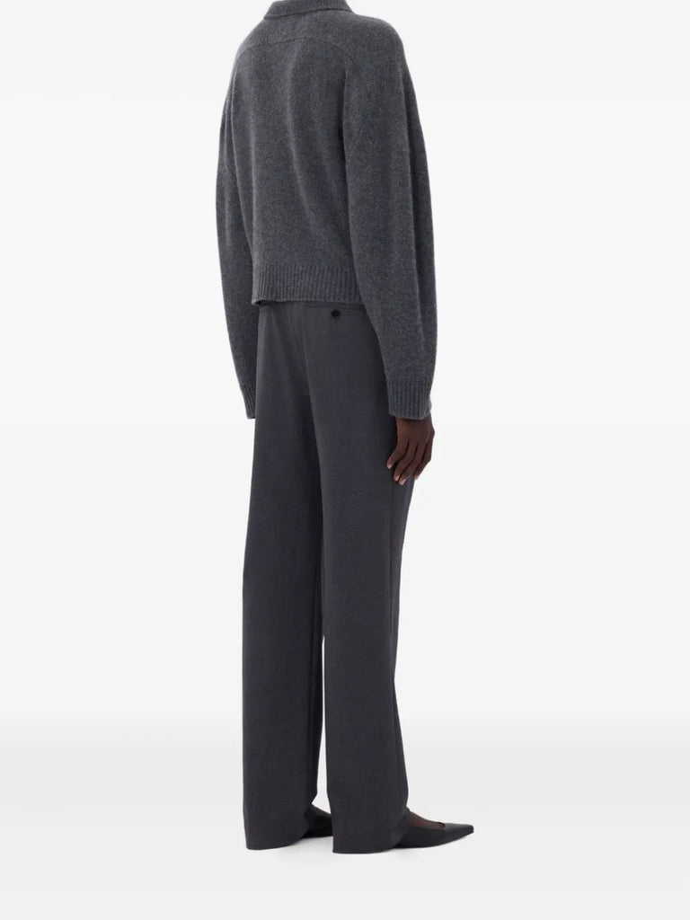 polo-neck ribbed sweater