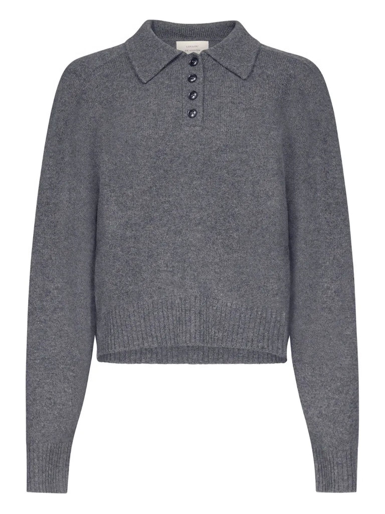 polo-neck ribbed sweater