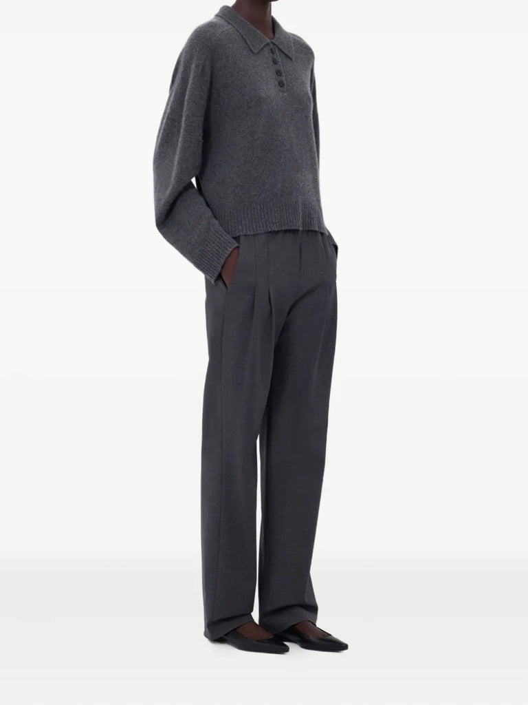 polo-neck ribbed sweater