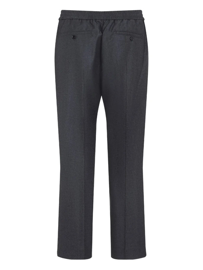elasticated-waist wool trousers