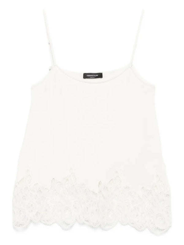lace-trimmed top