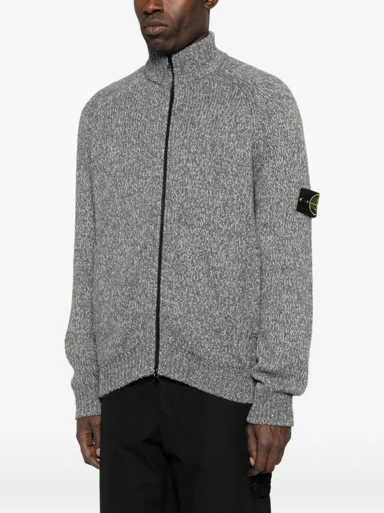 logo-patch cardigan