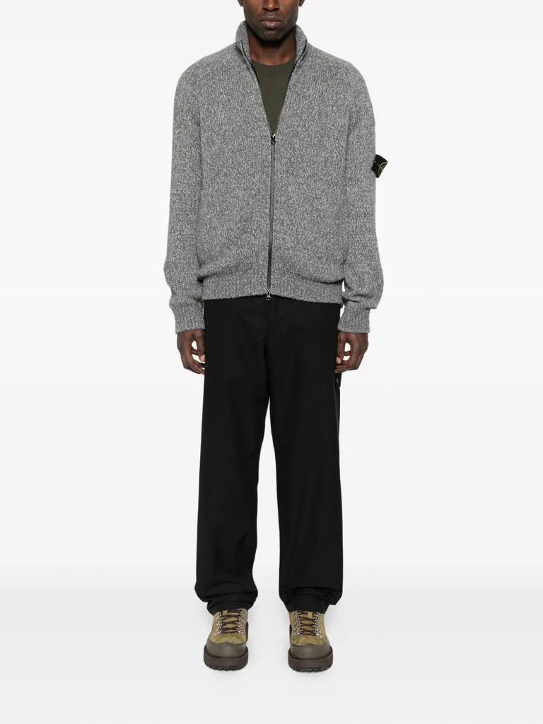 logo-patch cardigan