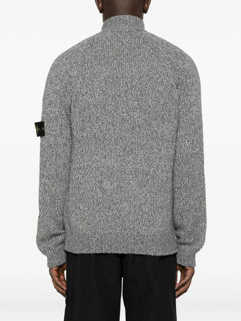 logo-patch cardigan