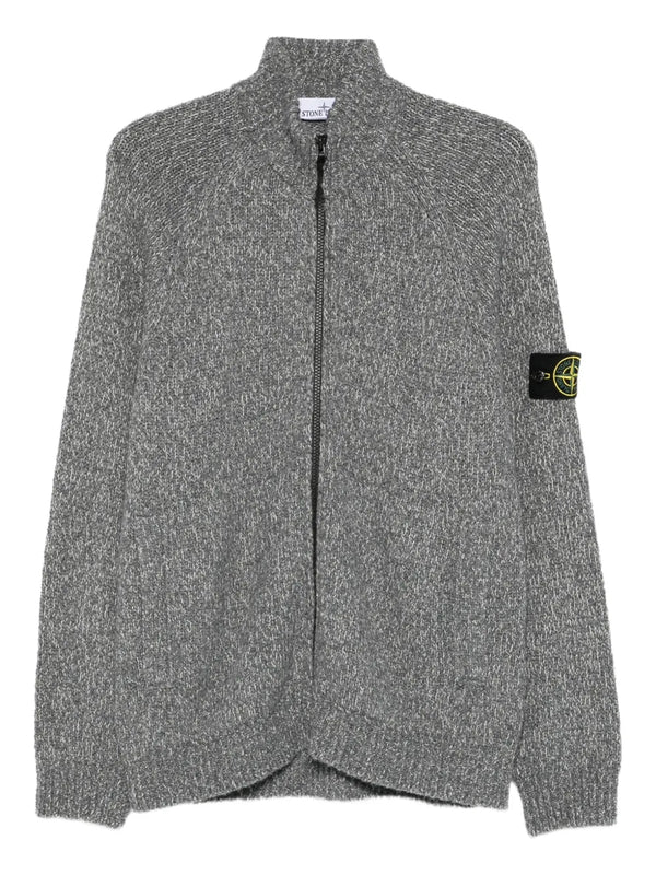 logo-patch cardigan