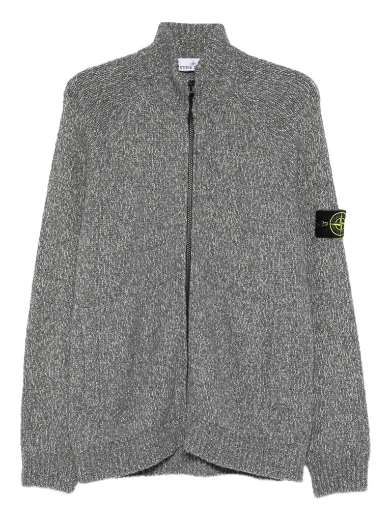 logo-patch cardigan
