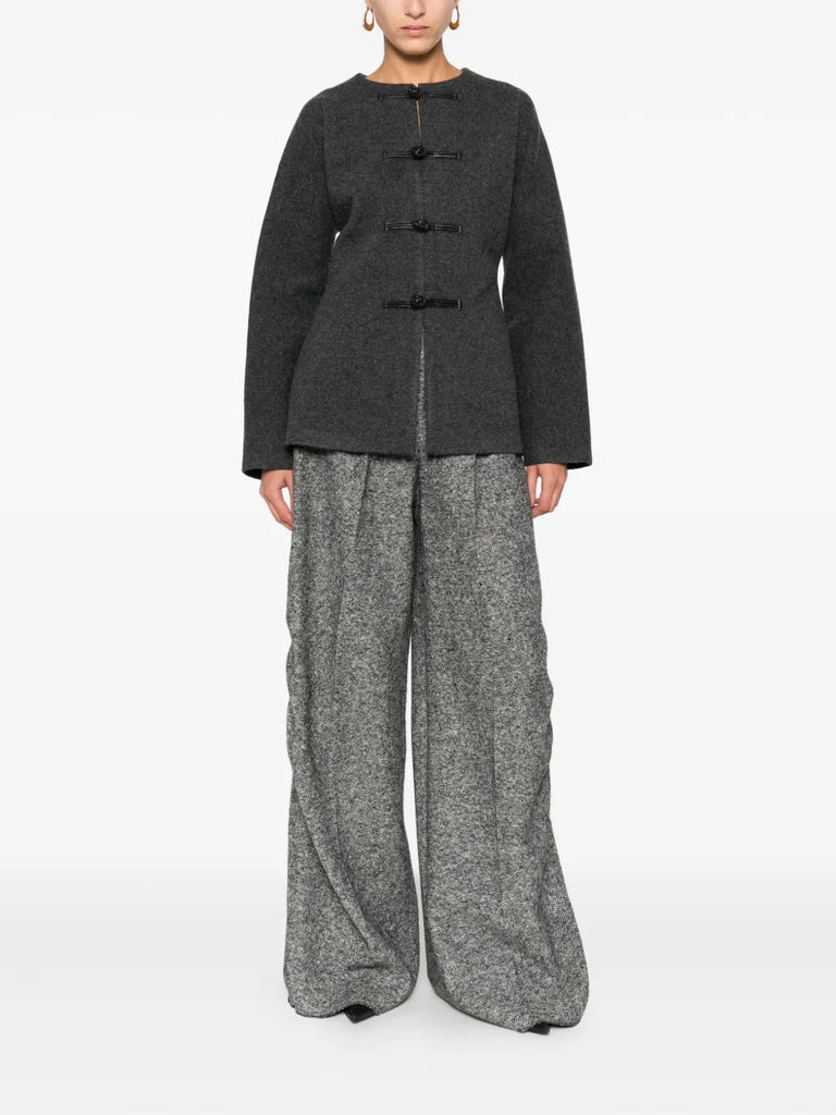 Mandarin crew-neck jacket