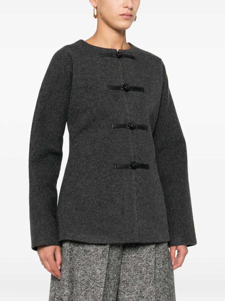 Mandarin crew-neck jacket