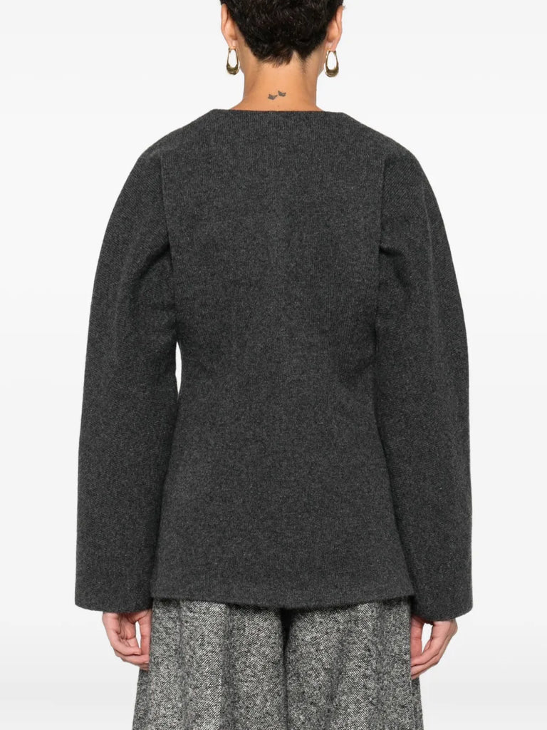 Mandarin crew-neck jacket