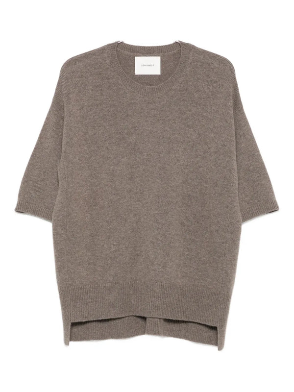 short-sleeve cashmere jumper