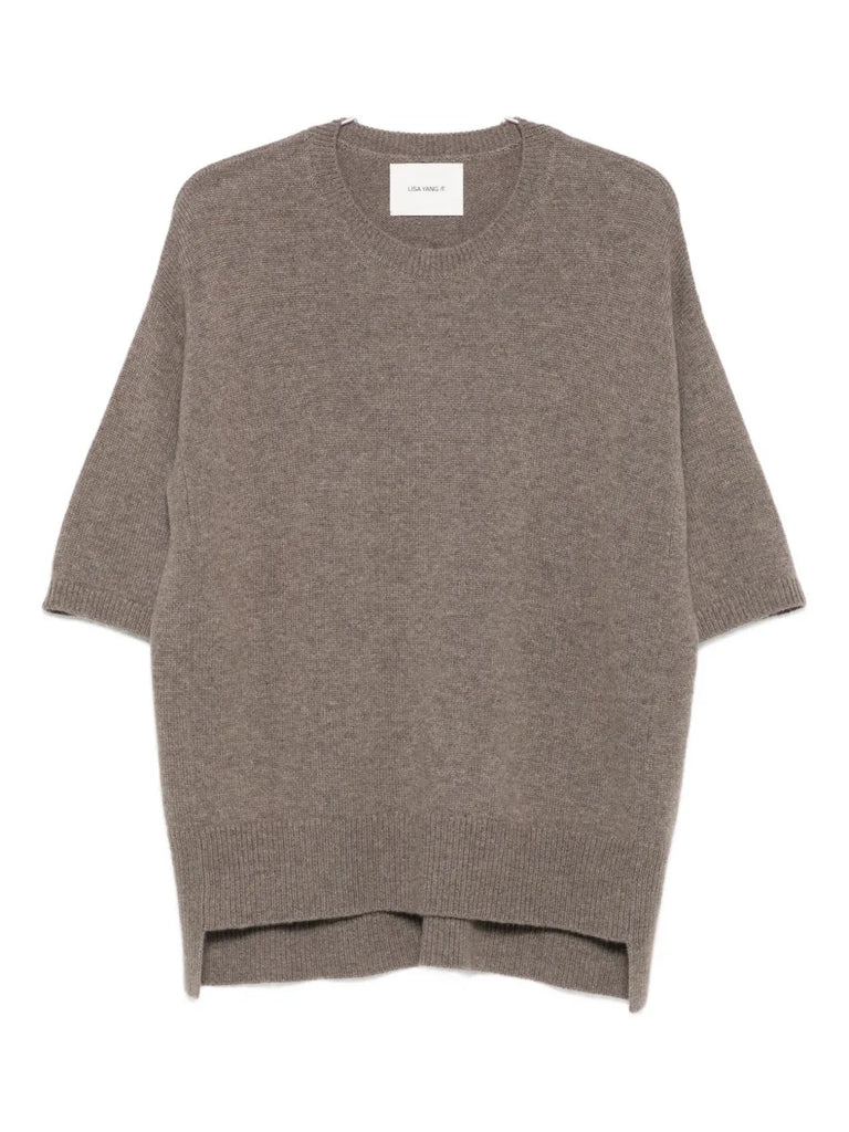 short-sleeve cashmere jumper