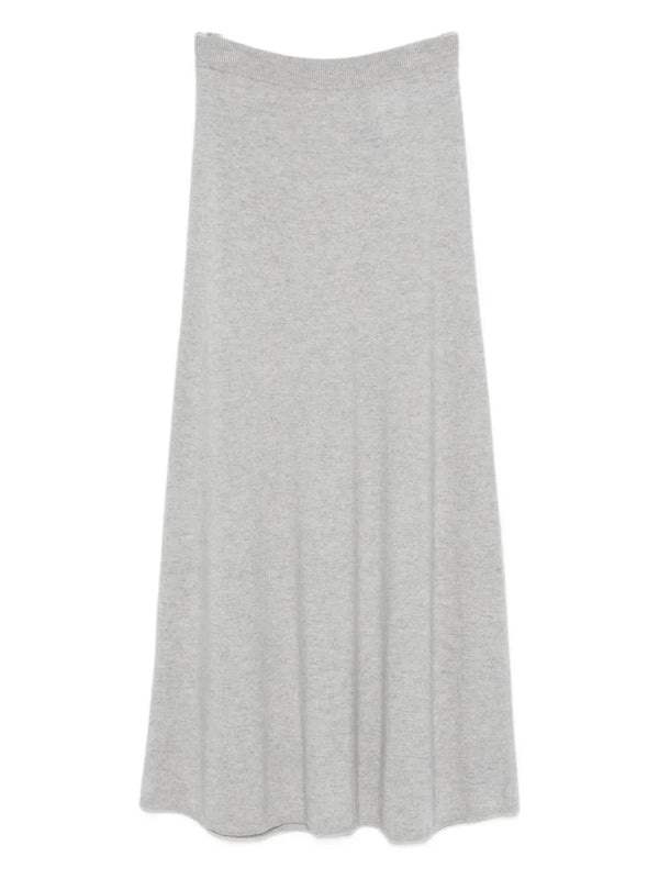 ribbed-trim cashmere skirt